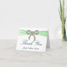 Tarjeta de agradecimiento para Green Diamond Bow B