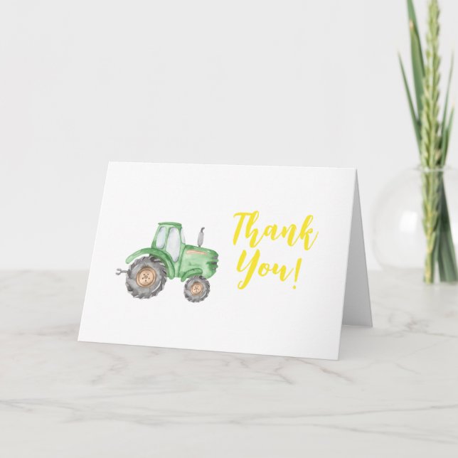 Tarjeta de agradecimiento para Green Tractor Farm  (Anverso)