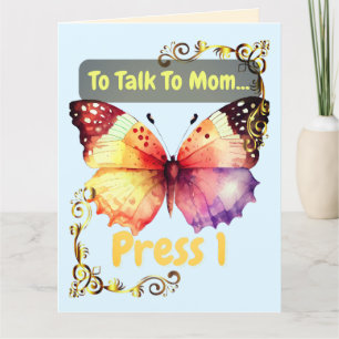 Tarjeta De Agradecimiento Para Hablar Con Mamá, Presione 1