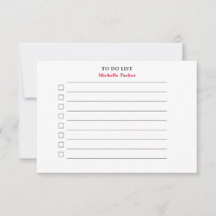 Tarjeta De Agradecimiento PARA HACER LISTA Minimalistas Casillas de Verifica