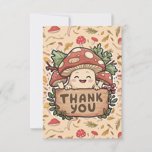 Tarjeta de agradecimiento para hongos caprichosos  (Anverso)