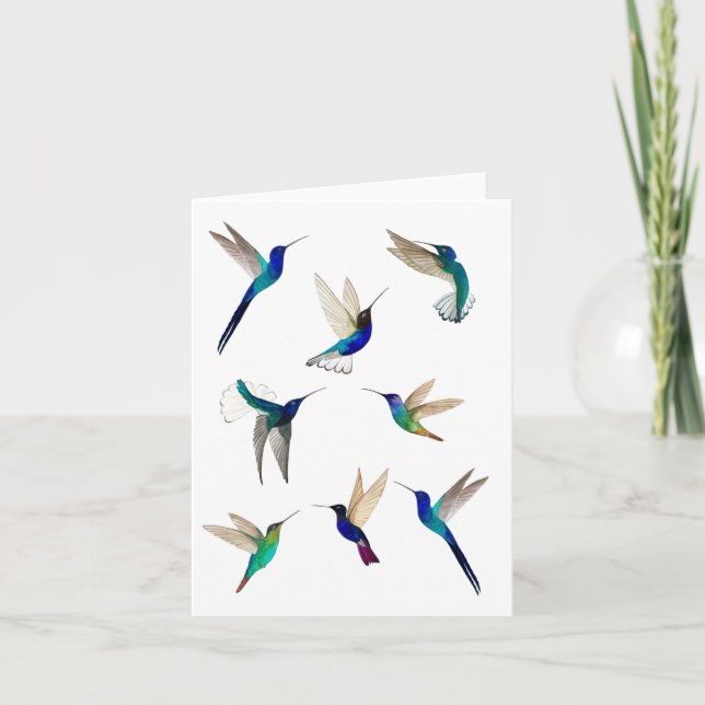 Tarjeta de agradecimiento para Hummingbirds (Anverso)