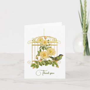 Tarjeta de agradecimiento para jaulas de pájaro no