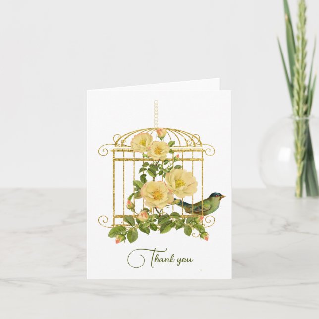 Tarjeta de agradecimiento para jaulas de pájaro no (Anverso)