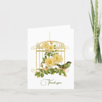 Tarjeta de agradecimiento para jaulas de pájaro no