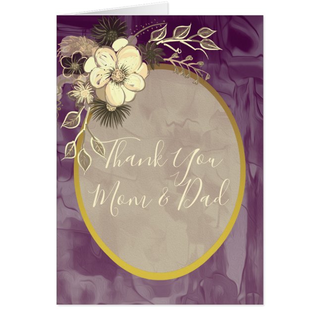 Tarjeta de agradecimiento para la boda de mamá y p (Frente)
