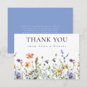 Tarjeta de agradecimiento para la boda de verano e