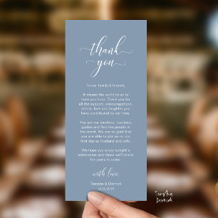 Tarjeta de agradecimiento para la cena de boda ele
