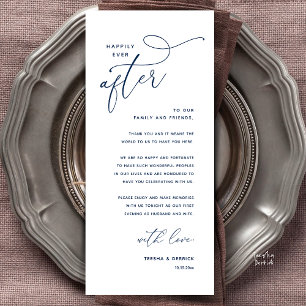 Tarjeta de agradecimiento para la cena de boda Fel