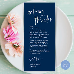 Tarjeta de agradecimiento para la cena de boda mod