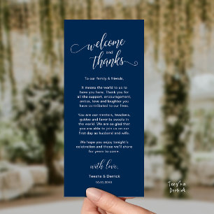 Tarjeta de agradecimiento para la cena de boda mod