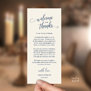 Tarjeta de agradecimiento para la cena de boda mod