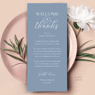 Tarjeta de agradecimiento para la cena de recepció