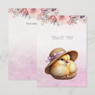 Tarjeta de agradecimiento para la cinta rosa peque