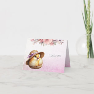 Tarjeta de agradecimiento para la cinta rosa peque