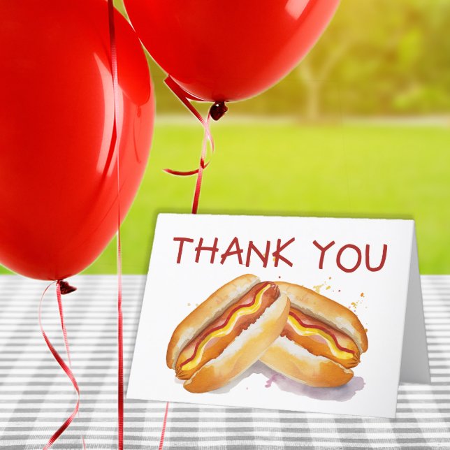 Tarjeta de agradecimiento para la comida al aire l (Blank Thank You Card)