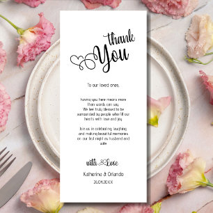 Tarjeta de agradecimiento para la decoración de la