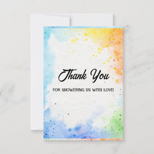 Tarjeta de agradecimiento para la ducha de bebé pa (Anverso)