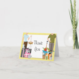 Tarjeta de agradecimiento para la ducha de boda de