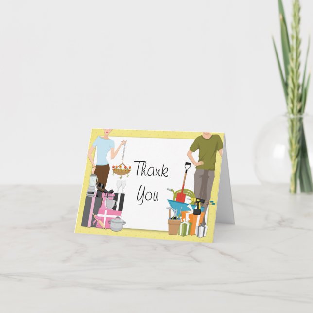 Tarjeta de agradecimiento para la ducha de boda de (Anverso)