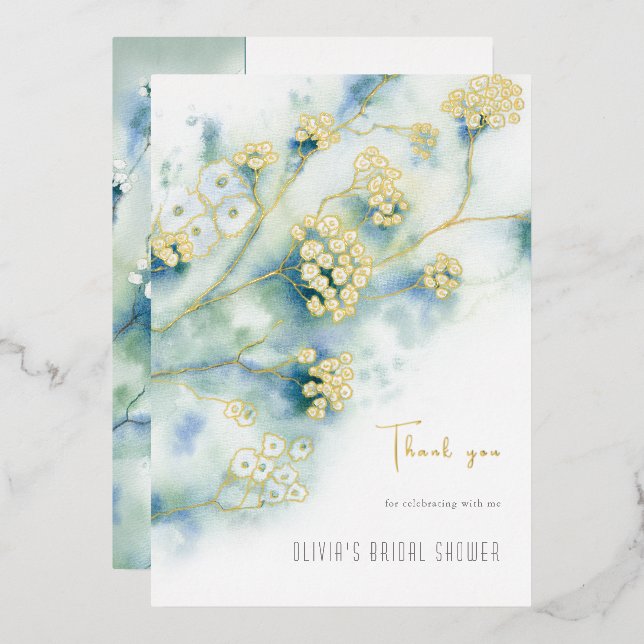 Tarjeta de agradecimiento para la ducha de novia d (Anverso/Reverso)