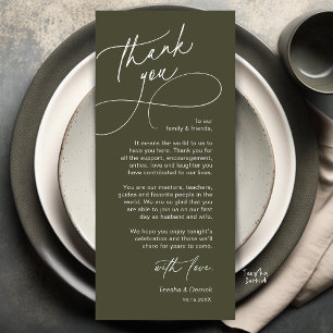 Tarjeta de agradecimiento para la elegante configu