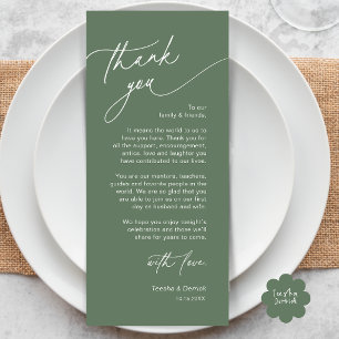 Tarjeta de agradecimiento para la elegante configu