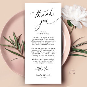 Tarjeta de agradecimiento para la elegante configu