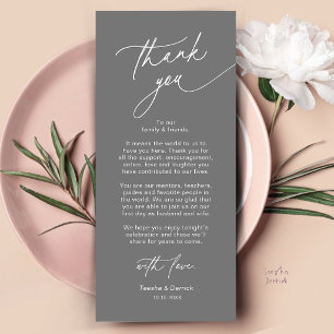 Tarjeta de agradecimiento para la elegante configu