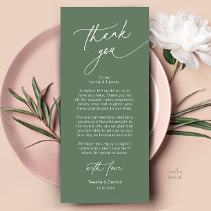 Tarjeta de agradecimiento para la elegante configu