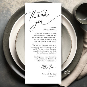 Tarjeta de agradecimiento para la elegante configu