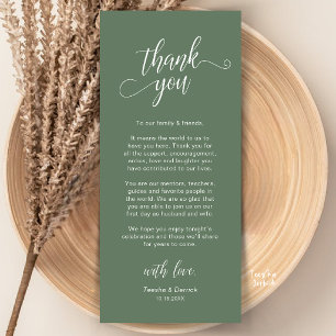 Tarjeta de agradecimiento para la elegante configu
