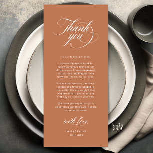 Tarjeta de agradecimiento para la elegante configu
