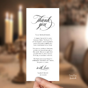 Tarjeta de agradecimiento para la elegante configu