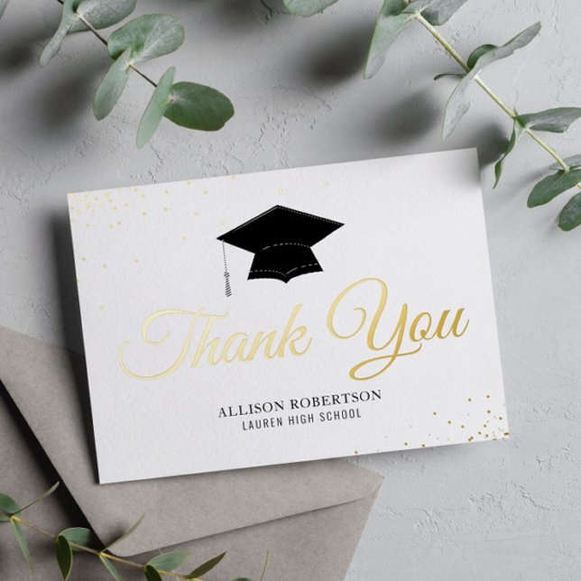 tarjeta de agradecimiento para la elegante graduac (Subido por el creador)