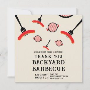 Tarjeta de agradecimiento para la fiesta de BBQ Gr
