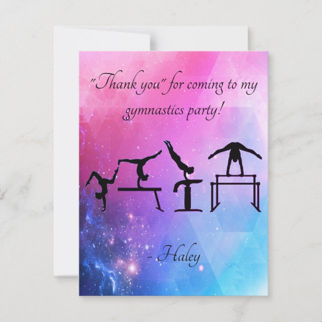 Tarjeta de agradecimiento para la fiesta de cumple (Anverso)