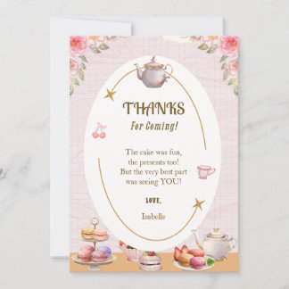 Tarjeta de agradecimiento para la fiesta de cumple