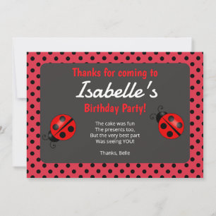 Tarjeta de agradecimiento para la fiesta de cumple