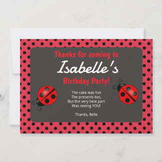 Tarjeta de agradecimiento para la fiesta de cumple