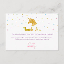 Tarjeta de agradecimiento para la fiesta de cumple