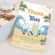 Tarjeta de agradecimiento para la fiesta de cumple