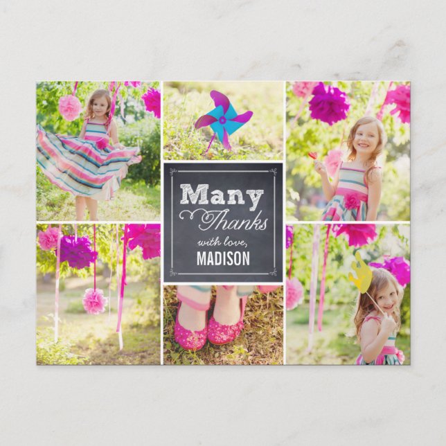 Tarjeta de agradecimiento para la fiesta de cumple (Anverso)