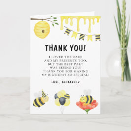 Tarjeta de agradecimiento para la fiesta de cumple