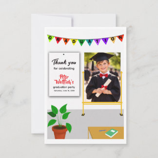 Tarjeta de agradecimiento para la fiesta de gradua