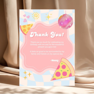 Tarjeta de agradecimiento para la fiesta de pizza