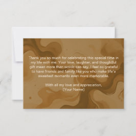 Tarjeta de agradecimiento para la fiesta de regalo