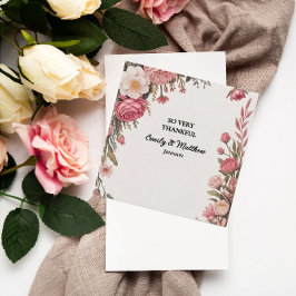 Tarjeta de agradecimiento para la flor rosa del di