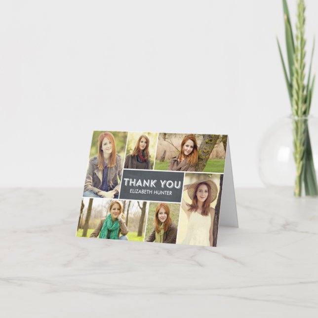 Tarjeta de agradecimiento para la graduación de la (Anverso)