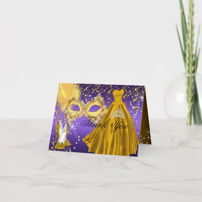 Tarjeta de agradecimiento para la mascarada Gold & (Anverso)